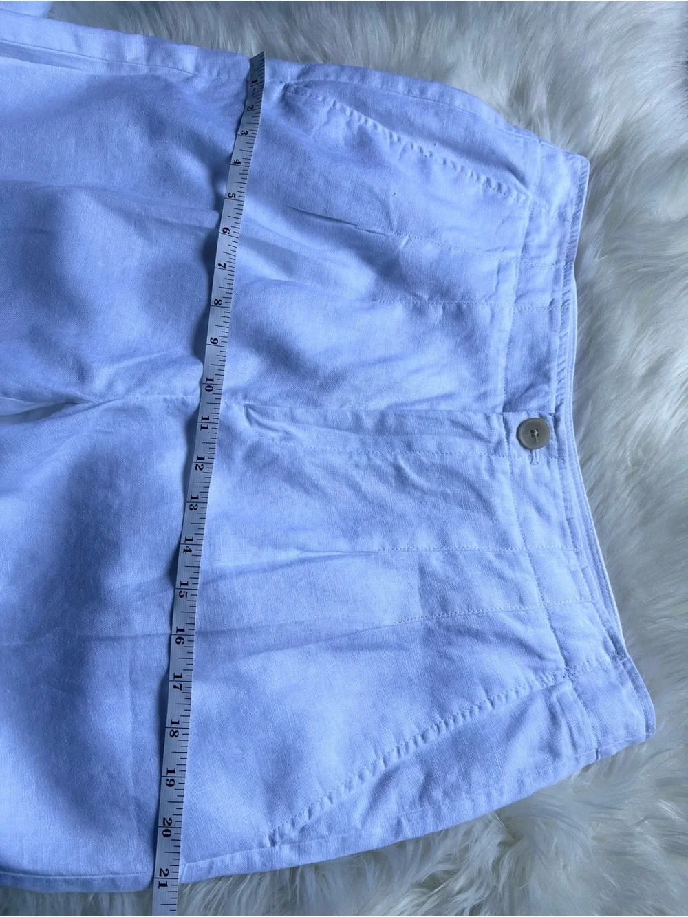 NEW Banana Republic Linen Pants Sz 12 Castello White Coastal Summer Pockets